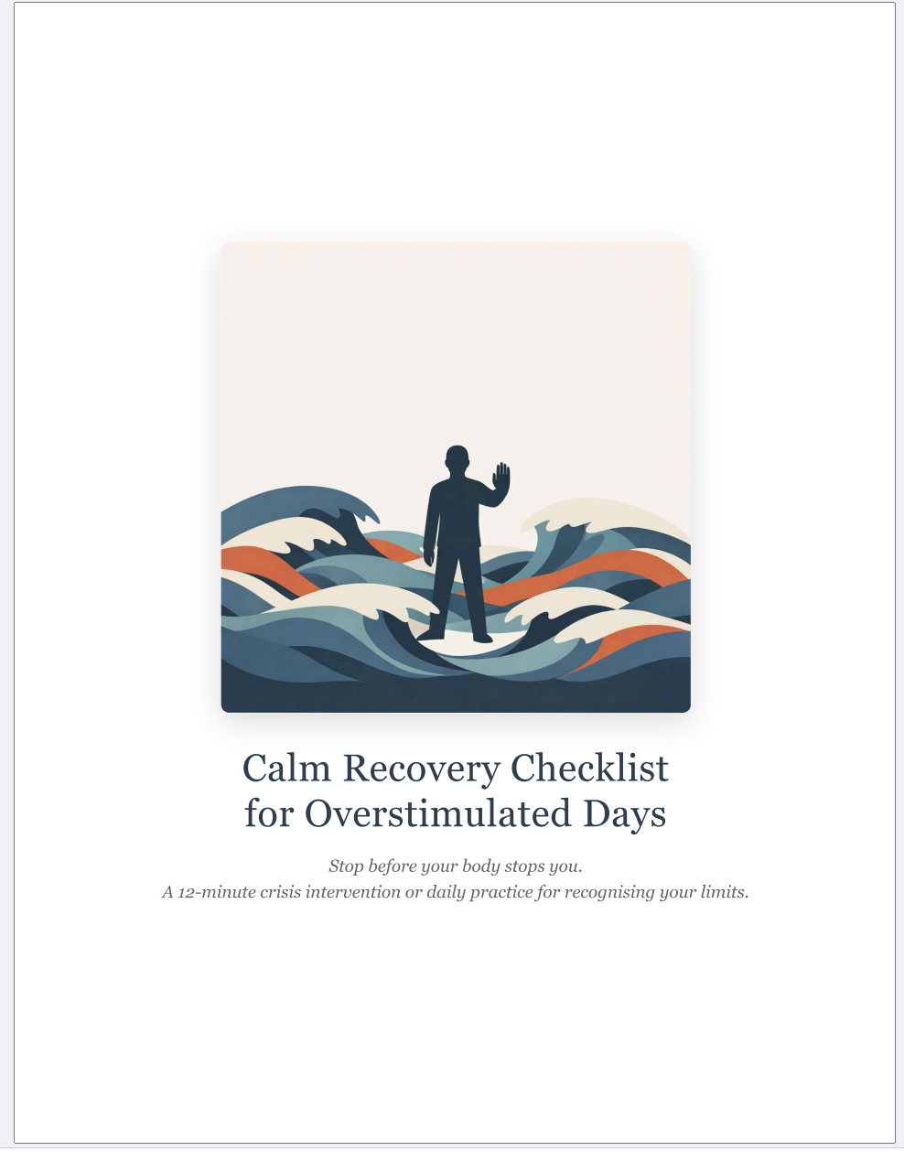 Calm Recovery Checklist